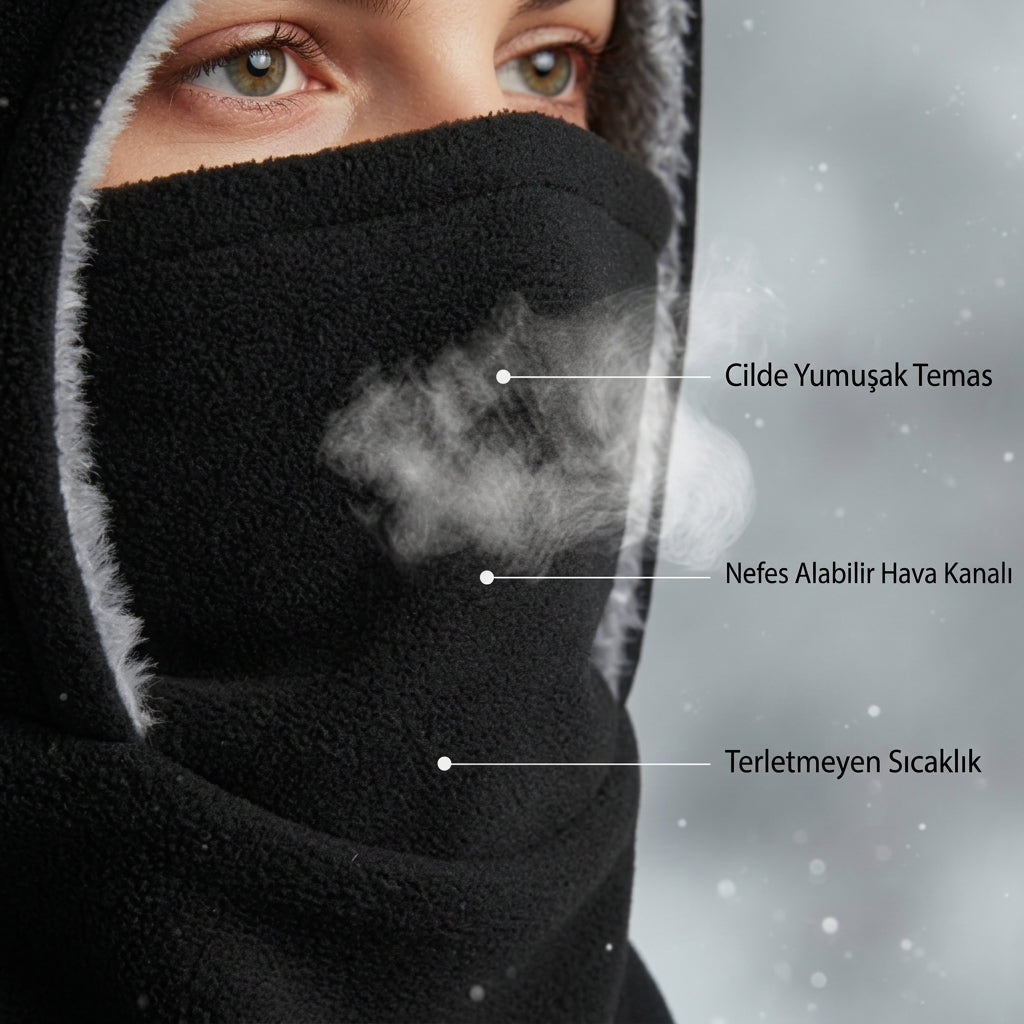 3'Ü 1 Arada Termal Balaklava - Kapüşon, Yüz Maskesi & Boyunluk
